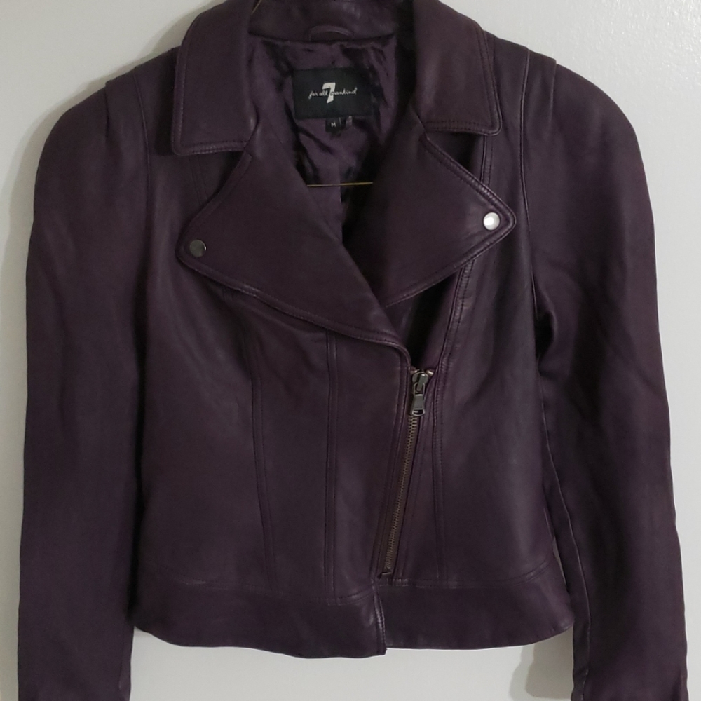7 For All Mankind Leather Moto Jacket
